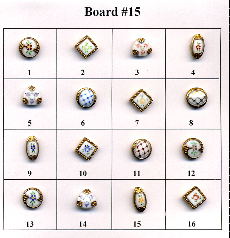 Antique Glass Buttons - Board #15