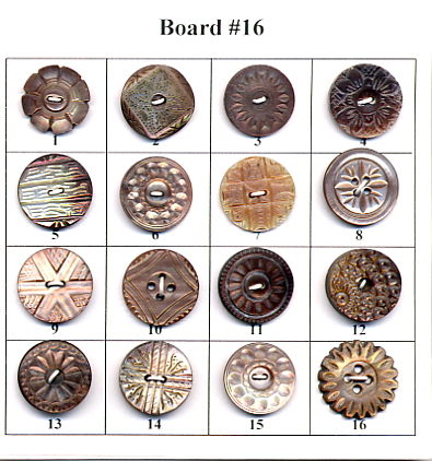 Antique Pearl Buttons - Board #16