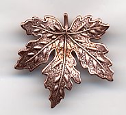 Leaf Button - Ant. Copper
