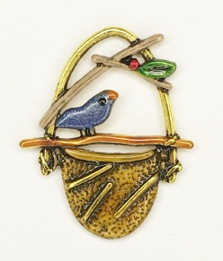 Bird on Basket - Blue