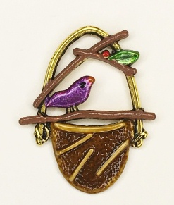 Bird on Basket - Purple