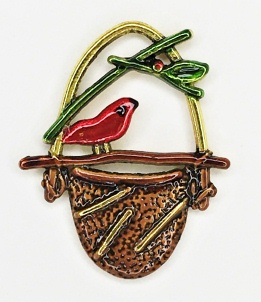 Bird on Basket - Red