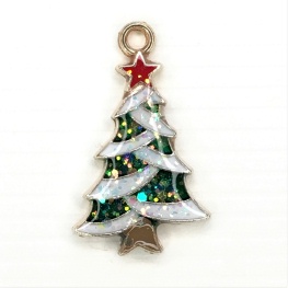 Green/White Enamel Christmas Tree
