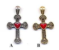 Cross w/Heart Charm