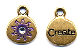Create Charm - Gold w/Crystal Rhinestone