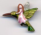 Hummingbird Fairy Button