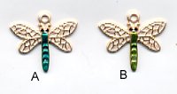 Sm. Dragonfly Charm - Green